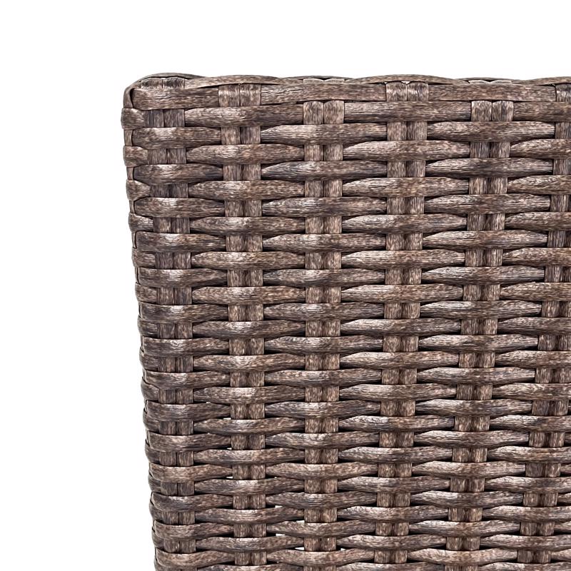 Living Accents Wicker 1-Position Brown Hard Arm Folding Chair