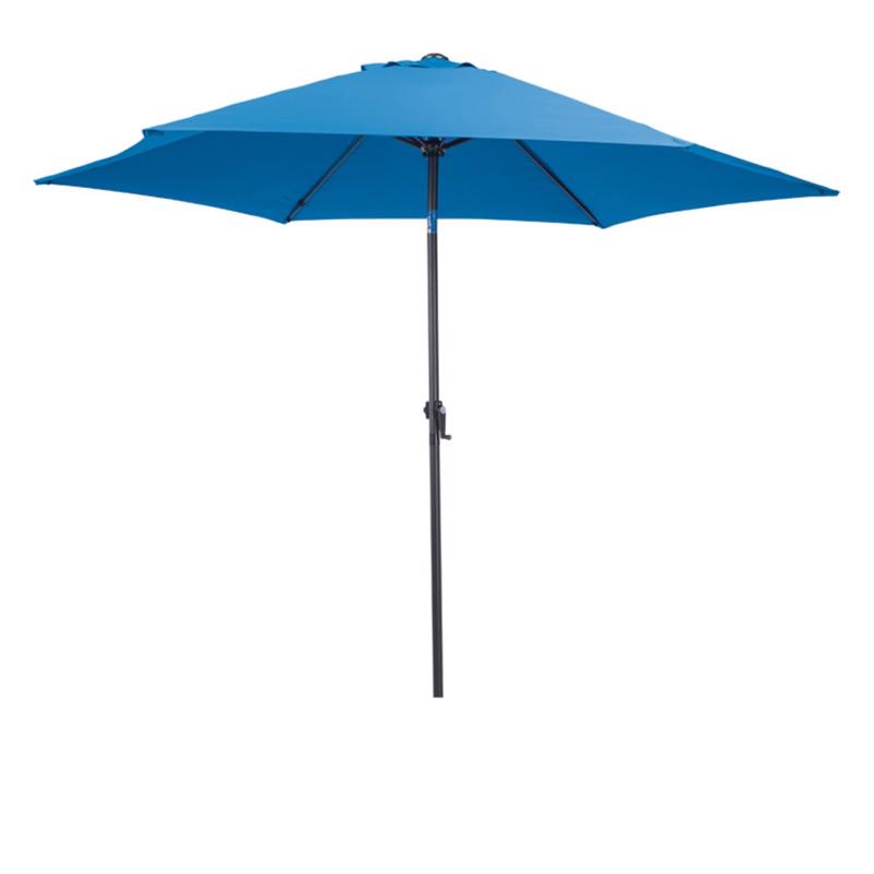 Living Accents Solar LED 9 ft. Tiltable Royal Blue Market Umbrella