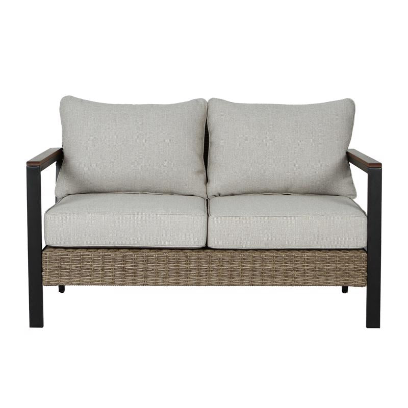 Living Accents Rhett 4 pc Black Steel Contemporary Patio Set Tan