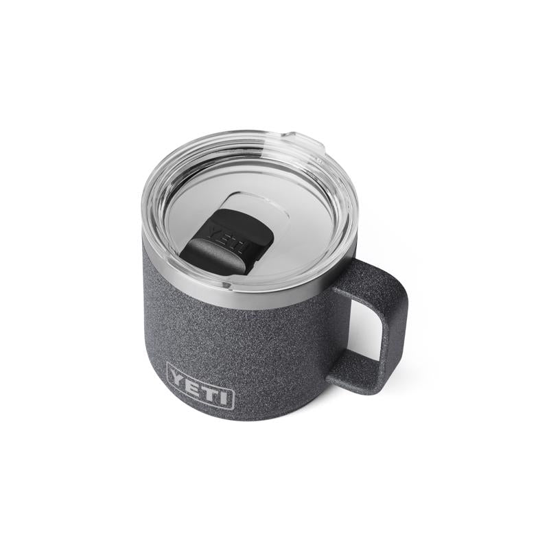 YETI Rambler 14 oz Black Stone BPA Free Ceramic Lined Stackable Mug with MagSlider Lid