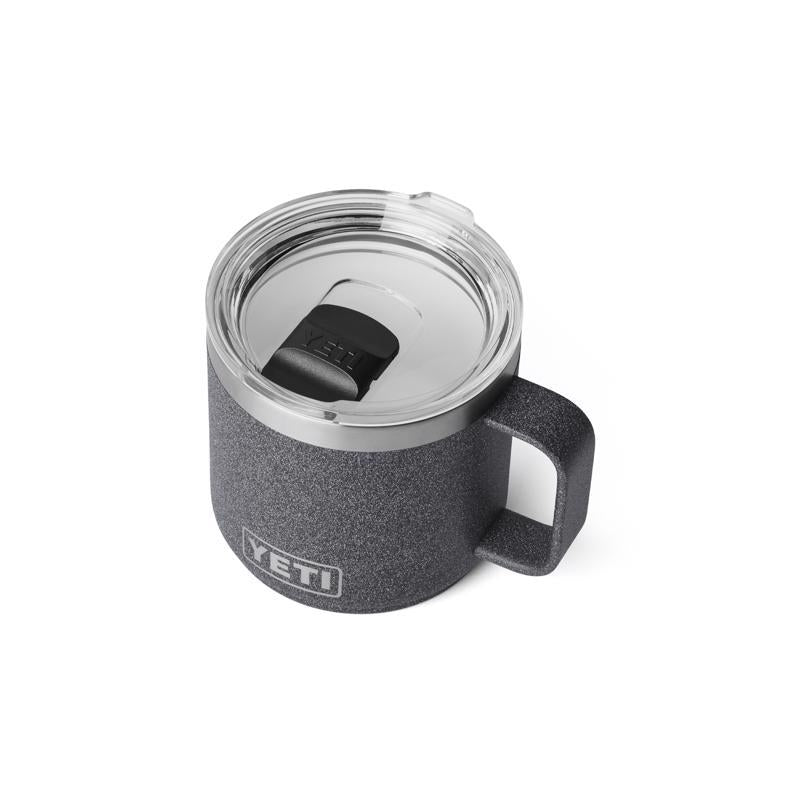 YETI Rambler 14 oz Black Stone BPA Free Ceramic Lined Stackable Mug with MagSlider Lid