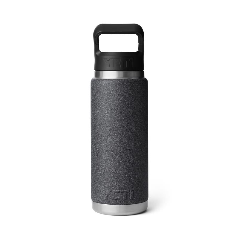 YETI Rambler 26 oz Black Stone BPA Free Bottle with Straw Cap
