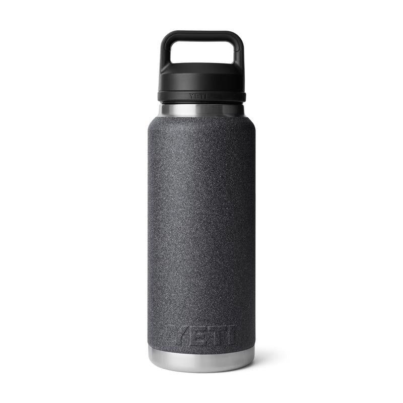 YETI Rambler 36 oz Black Stone BPA Free Bottle with Chug Cap