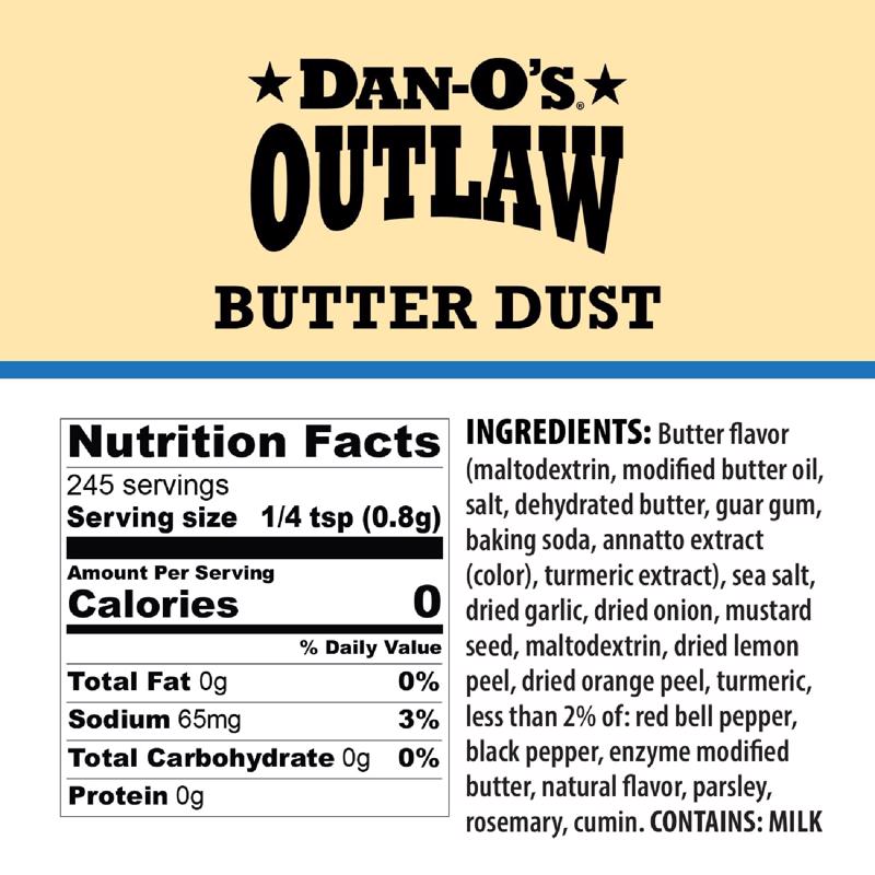 Dan-O's Outlaw Butter Dust BBQ Seasoning 6.9 oz