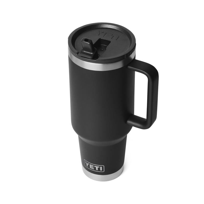 YETI Rambler 40 oz Black BPA Free Travel Straw Mug