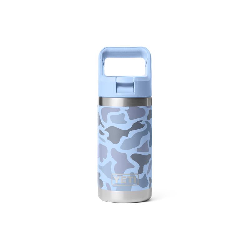 YETI Rambler Jr. 12 oz Blue Camo BPA Free Insulated Kids Water Bottle w/Straw