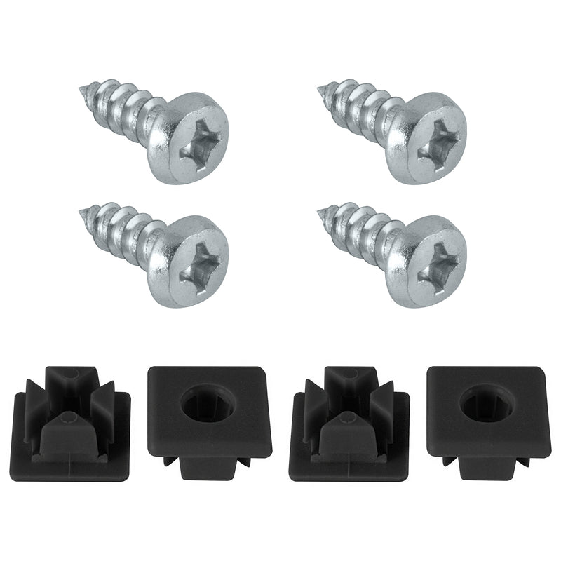 Custom Accessories Black/Silver Metal/Nylon License Plate Fasteners