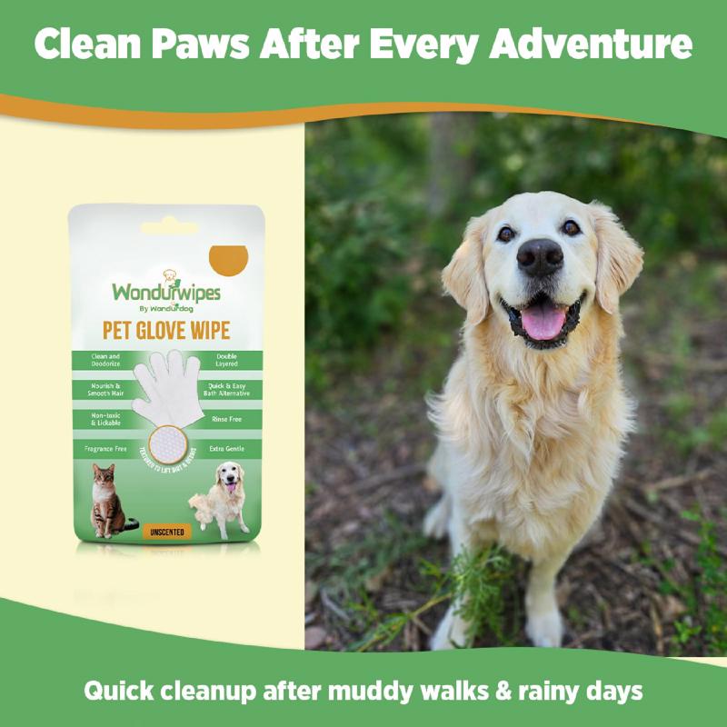 Wondurdog Wondurwipes White Unscented All Pets Glove Wipes 1.5 oz 1 pk