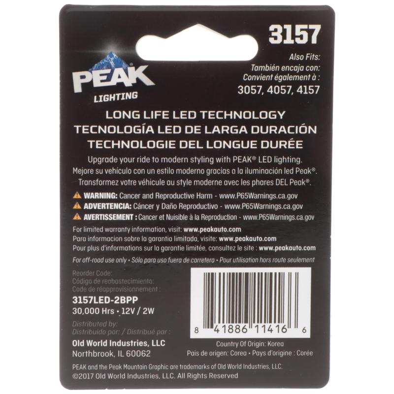 Peak LED Forward Lighting Miniature Automotive Bulb 3157