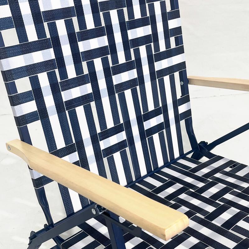 Living Accents Multi-Position Blue/White Striped Folding Lounger