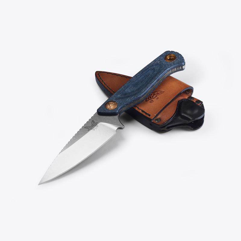 Benchmade Blue Denim MagnaCut Stainless Steel > 6 in. Fixed Blade Knife