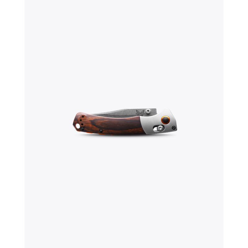 Benchmade Dark Brown Wood S30V Steel > 6 in. Gray Aluminum & Wood Folding Knife