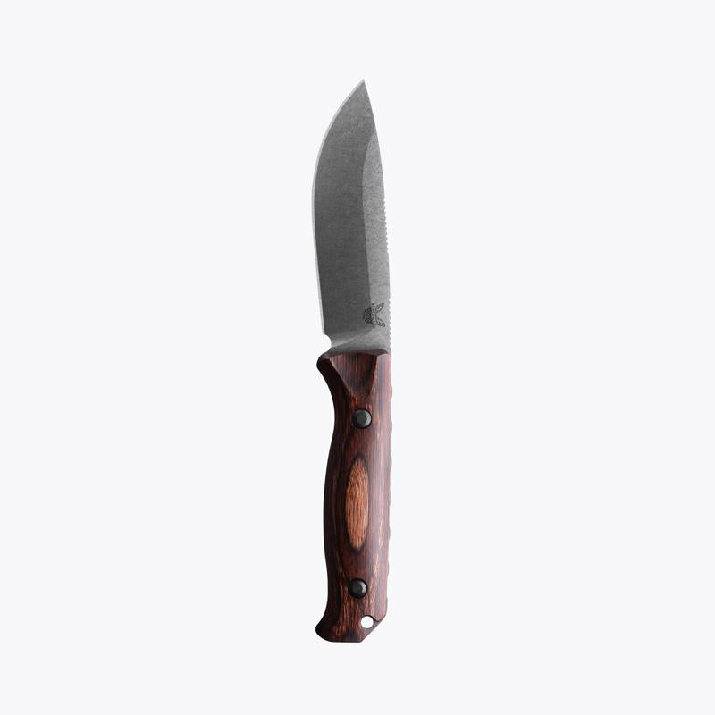 Benchmade Dark Brown Wood S30V Steel > 6 in. Stabilized Wood Fixed Blade Knife