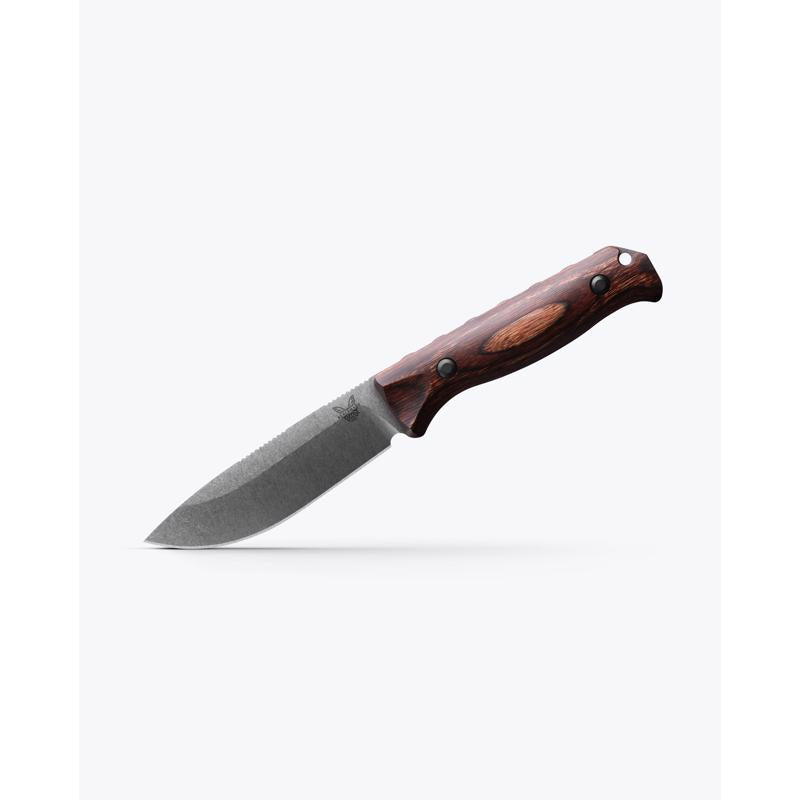Benchmade Dark Brown Wood S30V Steel > 6 in. Stabilized Wood Fixed Blade Knife