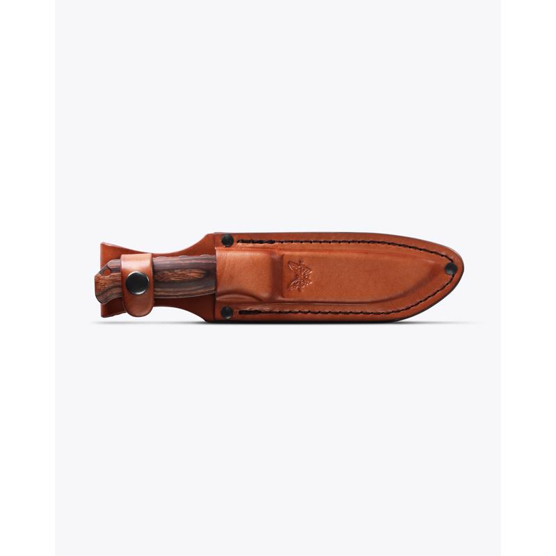 Benchmade Dark Brown Wood S30V Steel > 6 in. Stabilized Wood Fixed Blade Knife