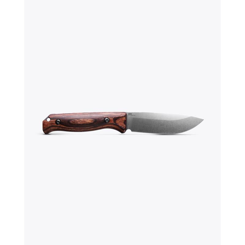 Benchmade Dark Brown Wood S30V Steel > 6 in. Stabilized Wood Fixed Blade Knife