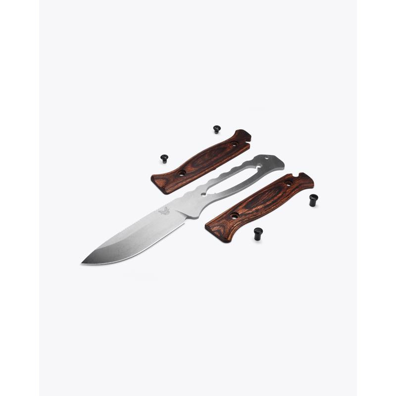 Benchmade Dark Brown Wood S30V Steel > 6 in. Stabilized Wood Fixed Blade Knife