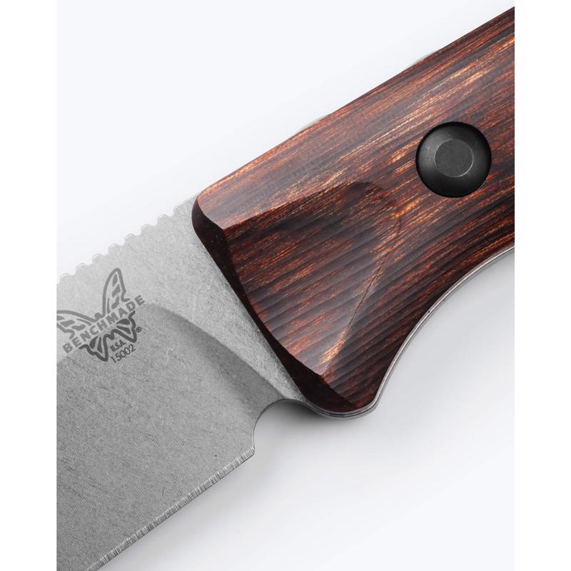 Benchmade Dark Brown Wood S30V Steel > 6 in. Stabilized Wood Fixed Blade Knife