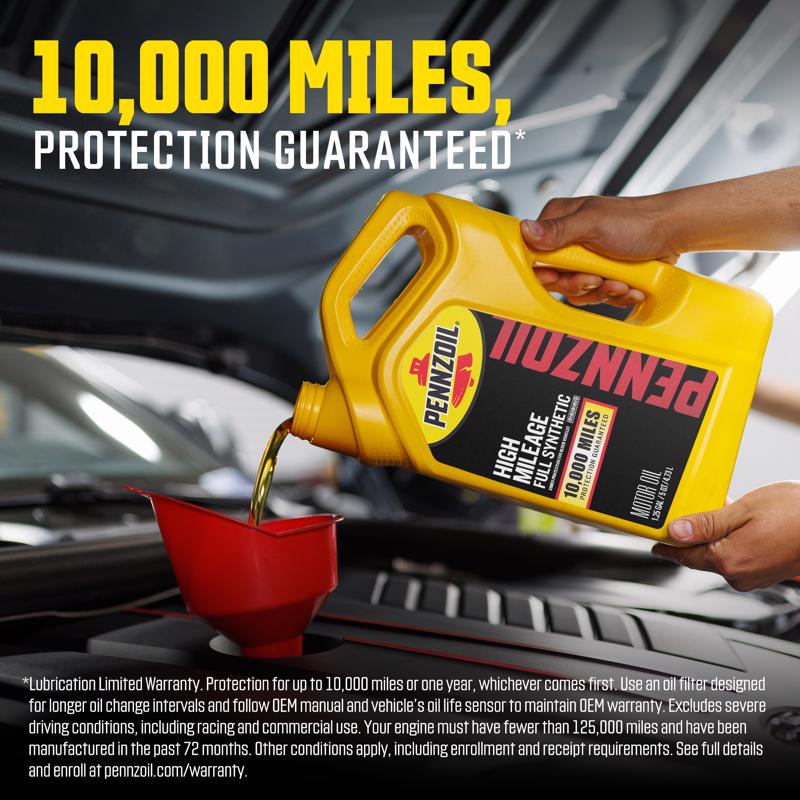 Pennzoil Full Synthetic 0W-20 High Mileage Motor Oil 1 qt 1 pk