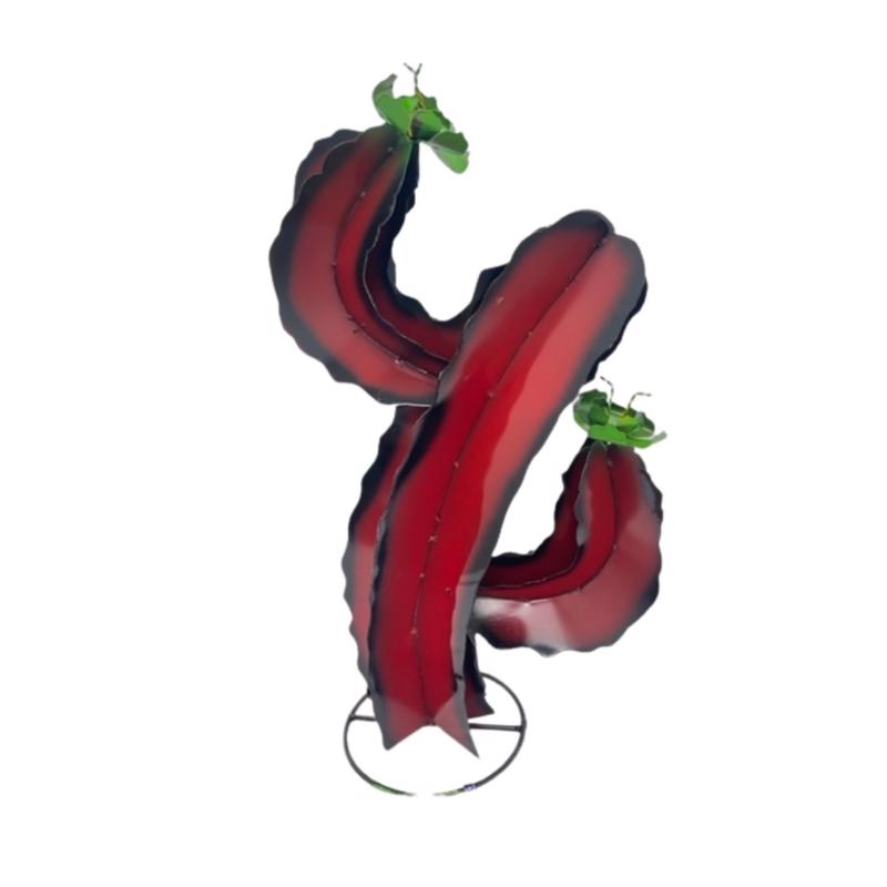 Creative Decor Red Metal 24 in. H Saguaro Cactus Outdoor Decoration