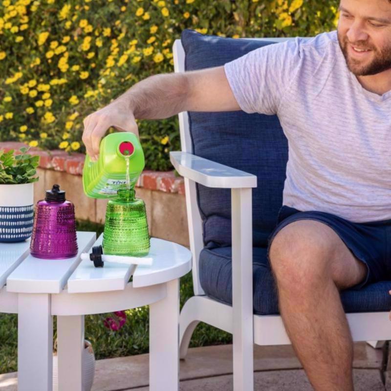 TIKI Multi-color Glass 6.10 in. Tabletop Torch 1 pc
