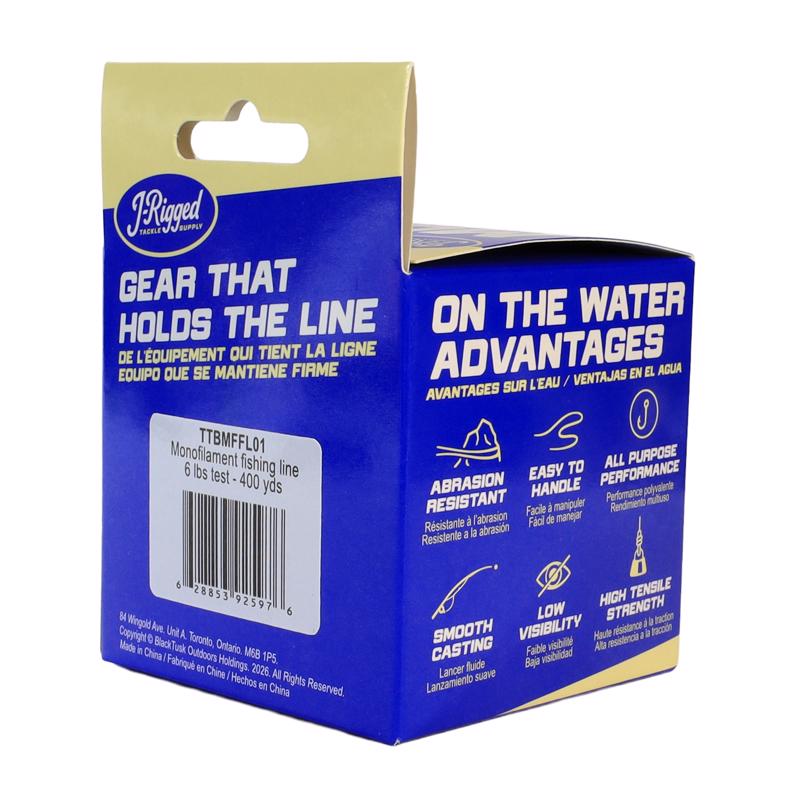 J- Rigged Monofilament Fishing Line 6 lb. capacity 400 yd