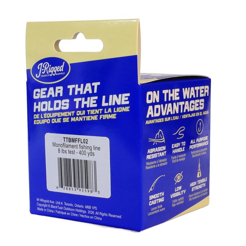 J- Rigged Monofilament Fishing Line 8 lb. capacity 400 yd