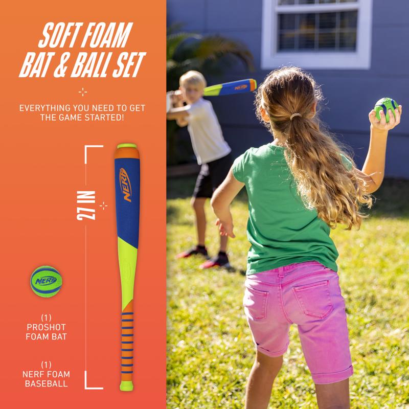 NERF Multicolored Foam Ball and Bat Set 1 pk