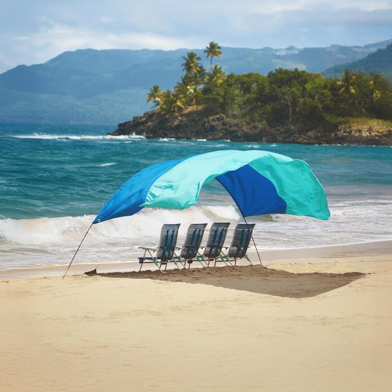 Shibumi Polyester Beach Shelter 7 ft. H X 15 ft. W X 10 ft. L