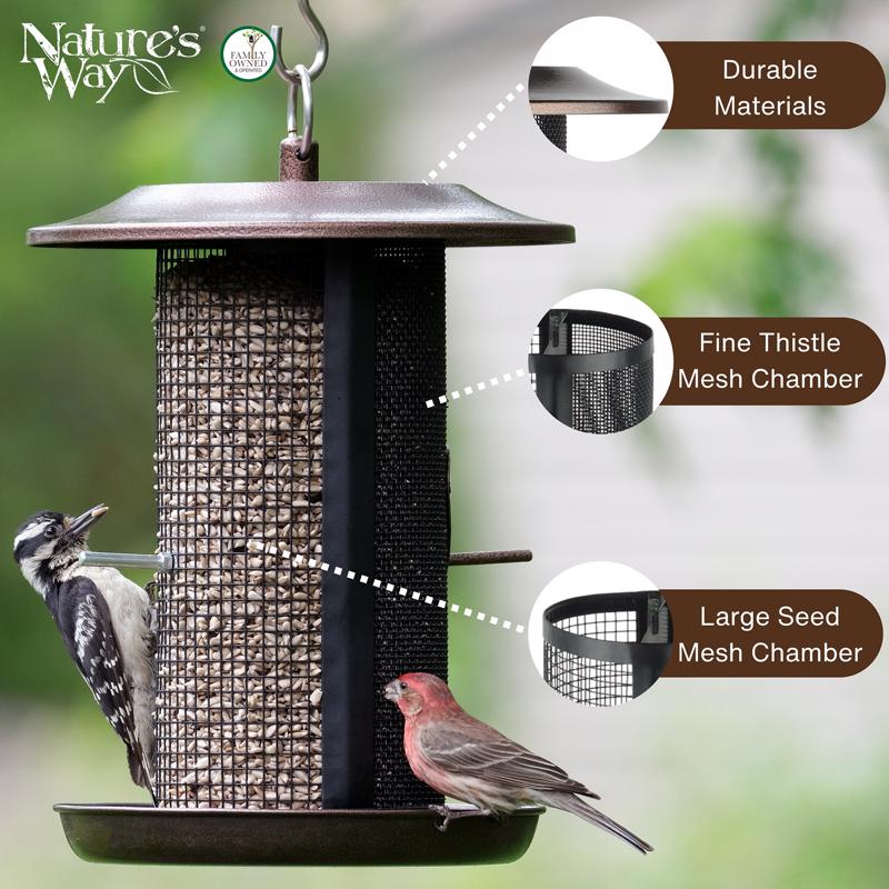 Nature's Way 2.3 qt Metal Mesh Hanging Bird Feeder