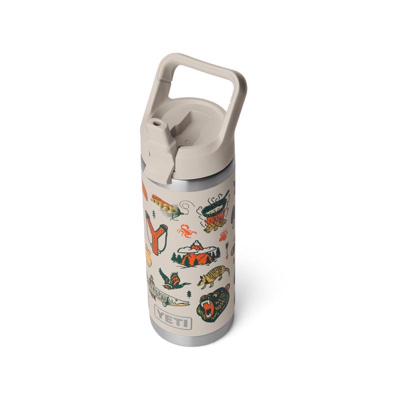 YETI Rambler 18 oz Cape Summer Camp BPA Free Bottle with Straw Cap