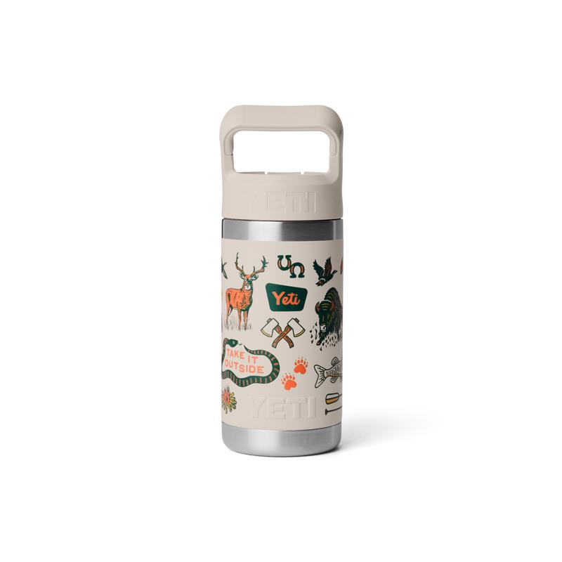 YETI Rambler Jr. 12 oz Cape Summer Camp BPA Free Insulated Kids Water Bottle w/Straw