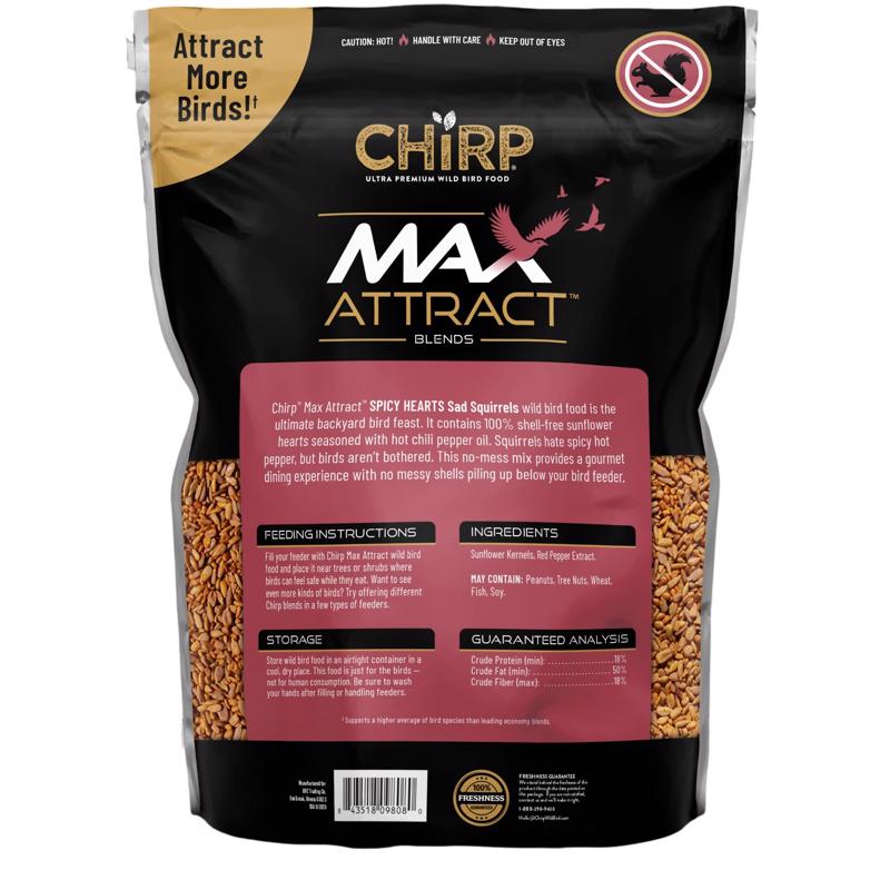 Chirp Max Attract Sunflower Hearts Wild Bird Food 8.5 lb