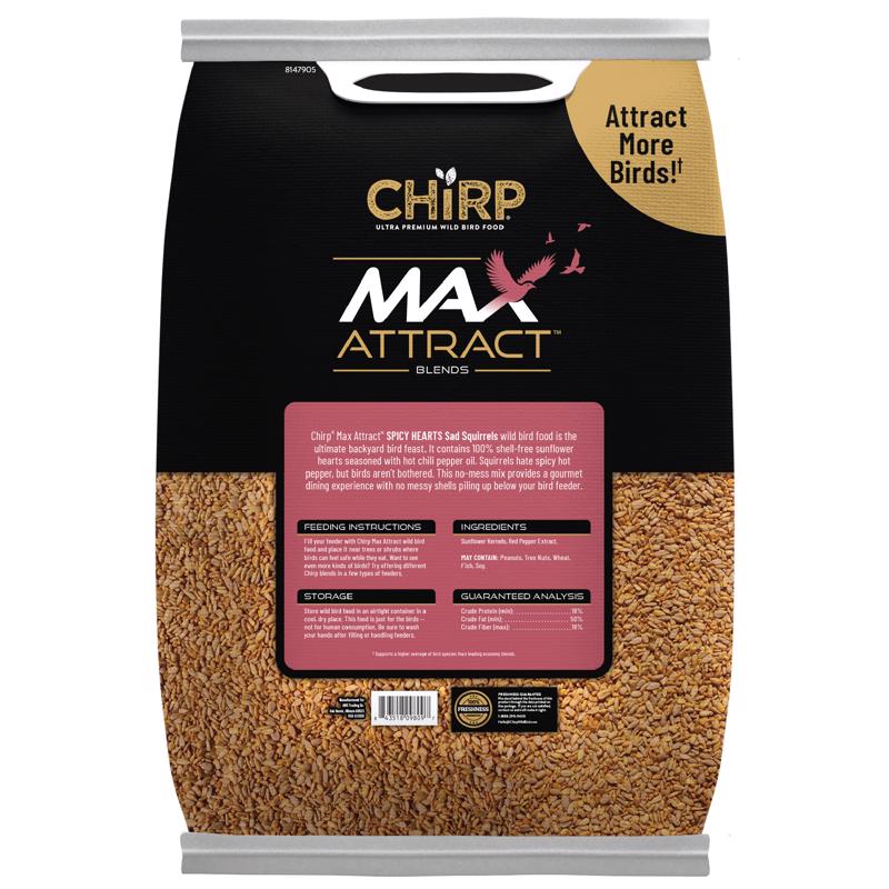 Chirp Max Attract Spicy Sunflower Hearts Wild Bird Food 15 lb