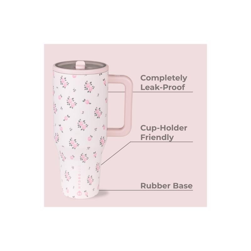 Hydrojug 40 oz Wild Rose BPA Free Travel Tumbler