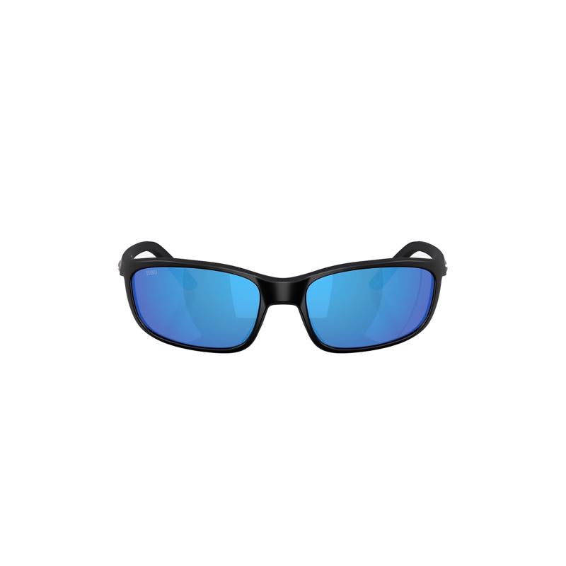 Costa Brine II Sunglasses Men's Matte Black Frame Blue Mirror Lens Polarized