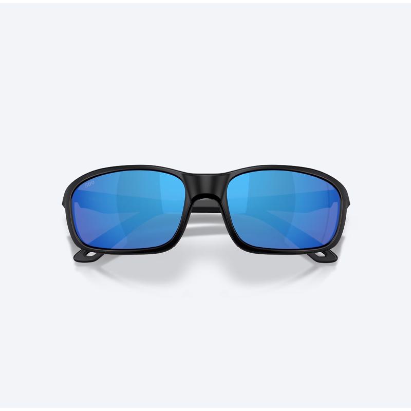 Costa Brine II Sunglasses Men's Matte Black Frame Blue Mirror Lens Polarized