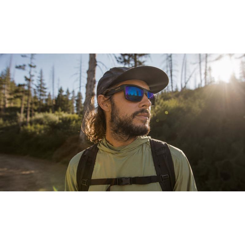 Native Badlands Sunglasses Obsidian Torte Frame Blue Reflex Lens Polarized