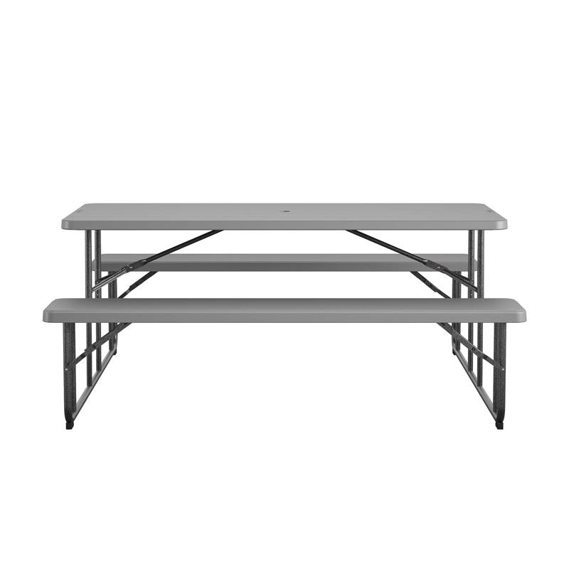 Cosco Plastic White 72 in. Rectangle Foldable Picnic Table