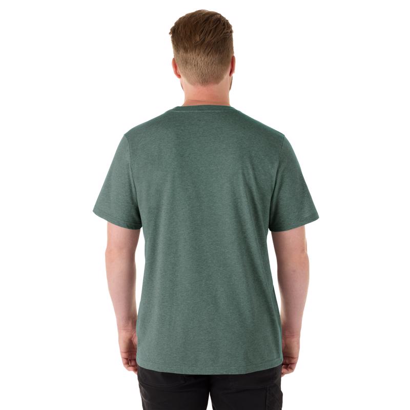 Milwaukee Freeflex M Short Sleeve Men's Round Neck Green Hybrid Work Tee Shirt