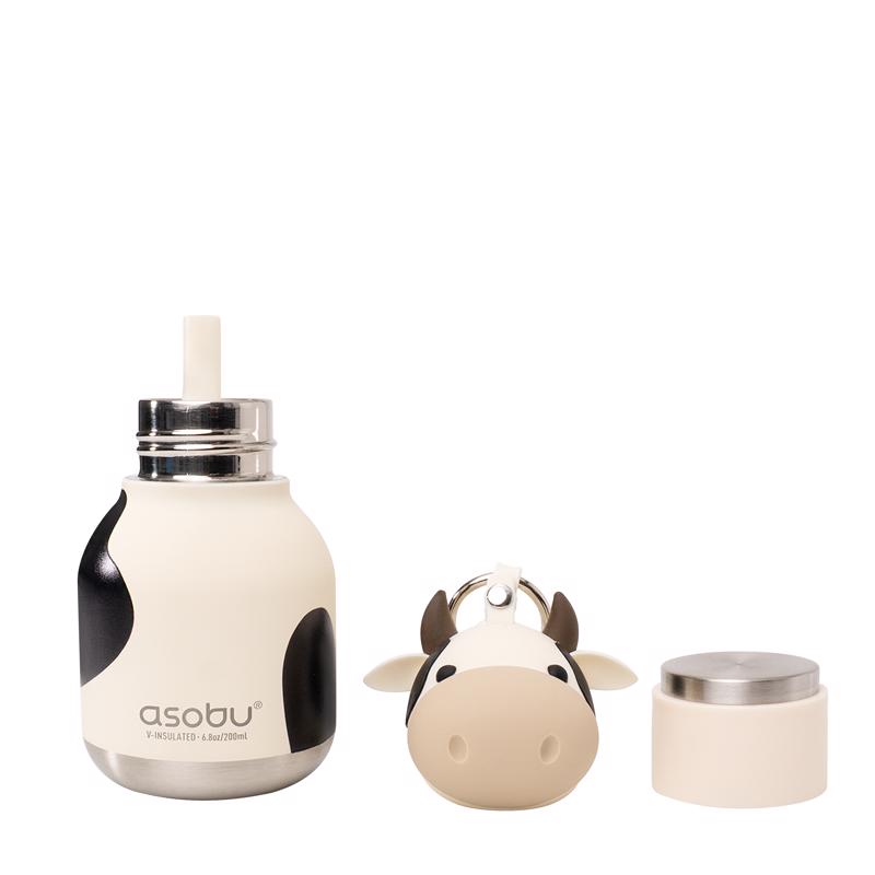 Asobu 6.75 oz WHITE BPA Free Insulated Kids Water Bottle w/Straw
