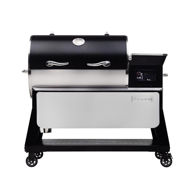 Backyard Beast 1200, a shelf, a grill cover, large bucket liners, large drip pan liners, & pellets.