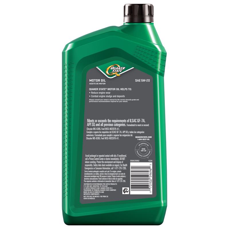 Quaker State 5W-20 Gasoline Synthetic Blend Motor Oil 1 qt 1 pk