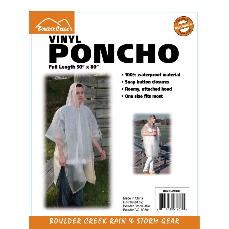 PONCHO RAIN VNYL CL50X80