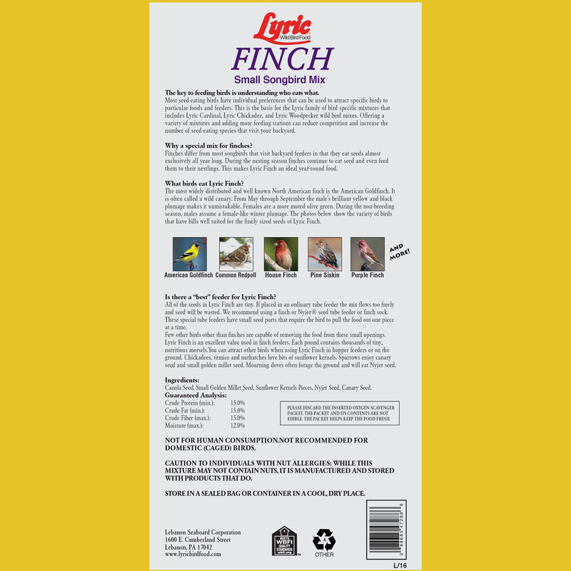 Lyric Finch Canary Grass Seed Wild Bird Food 20 lb