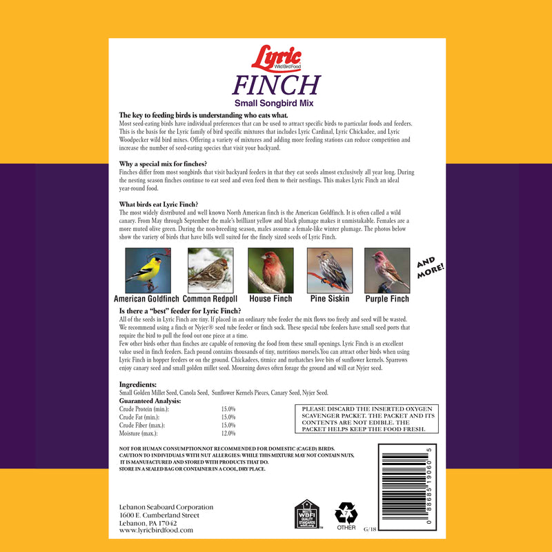 Lyric Finch Canary Grass Seed Wild Bird Food 5 lb