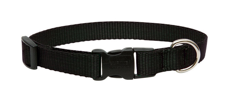 DOG COLLAR 9-14" ADJ BLK
