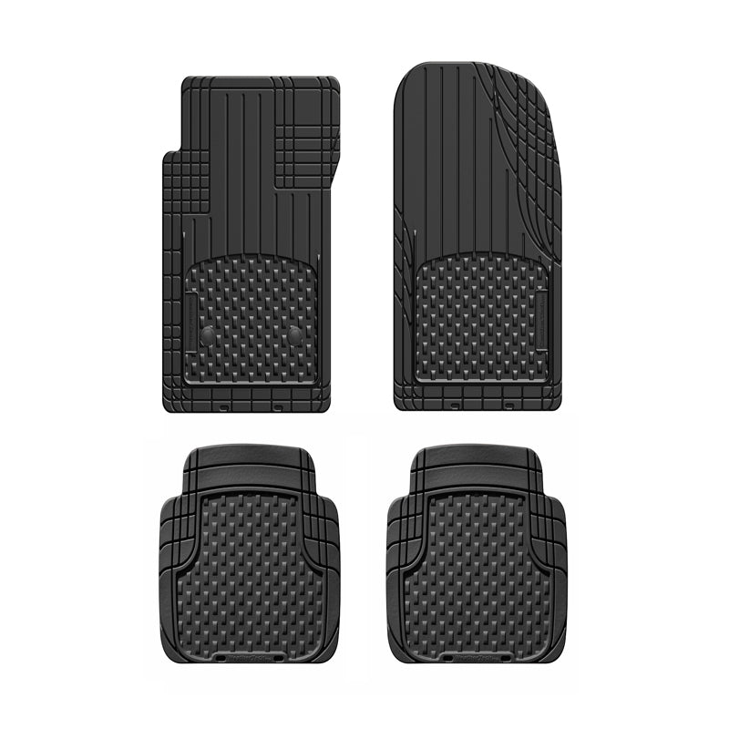 RUBBER FLOOR MAT BLK 4PC
