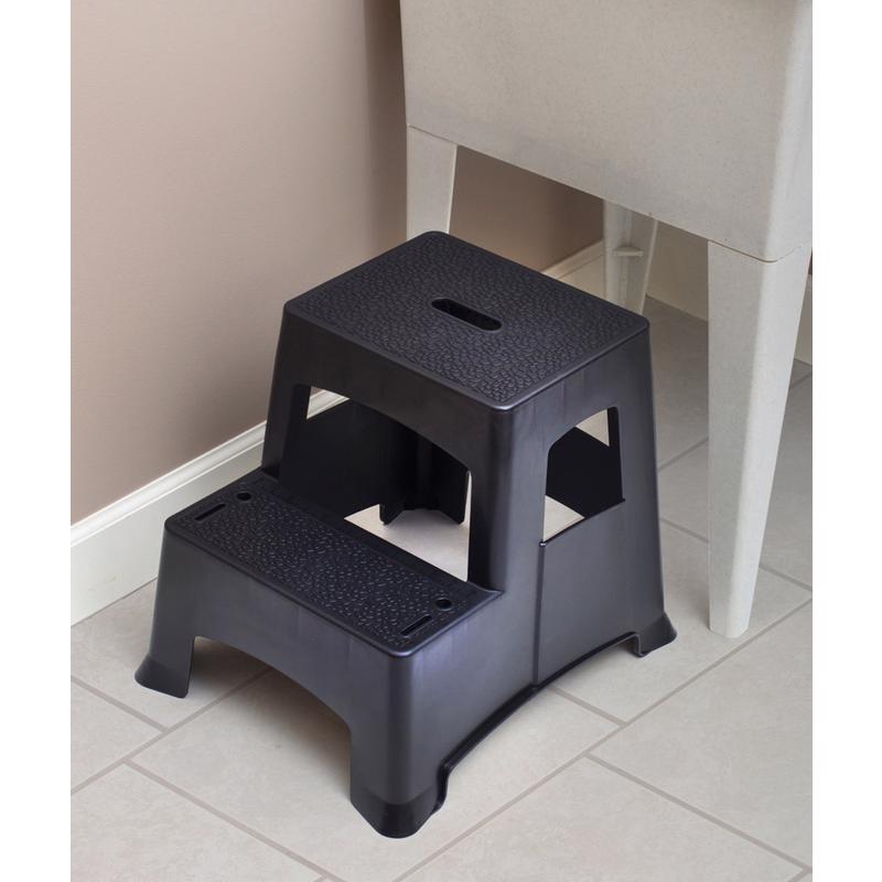 Tricam 16 in. H X 15.75 in. W X 19.25 in. D 325 lb. capacity 2 step Plastic Step Stool