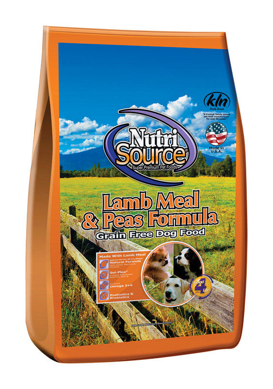 NutriSource All Ages Lamb Meal & Peas Cubes Dog Food Grain Free 5 lb